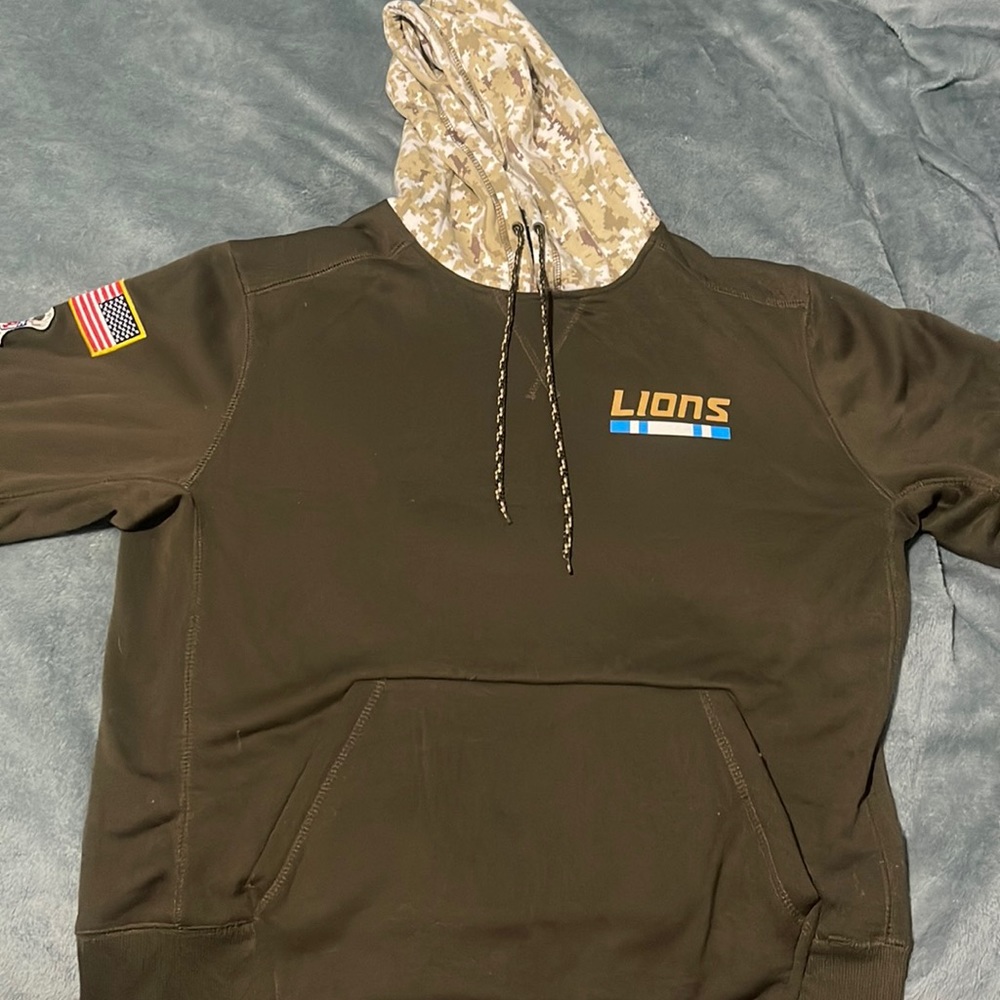 Brown/Camo Detroit Lions Support The Troops Sweatshirt